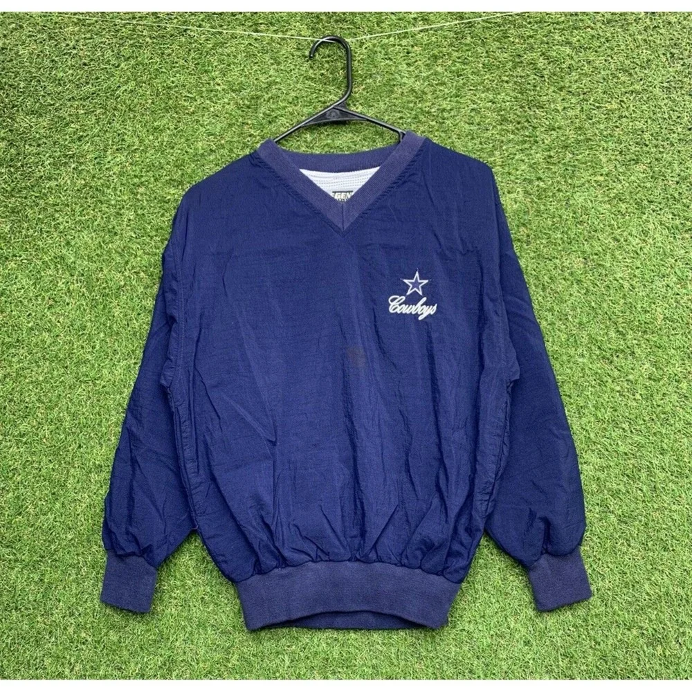 Vintage Dallas Cowboys Jacket Mens Small Windbreaker Anorak NFL Football Light